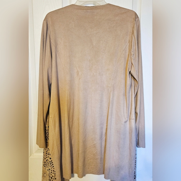 Chico's Faux-Suede Perforated Duster Jacket NWT - Picture 6 of 8